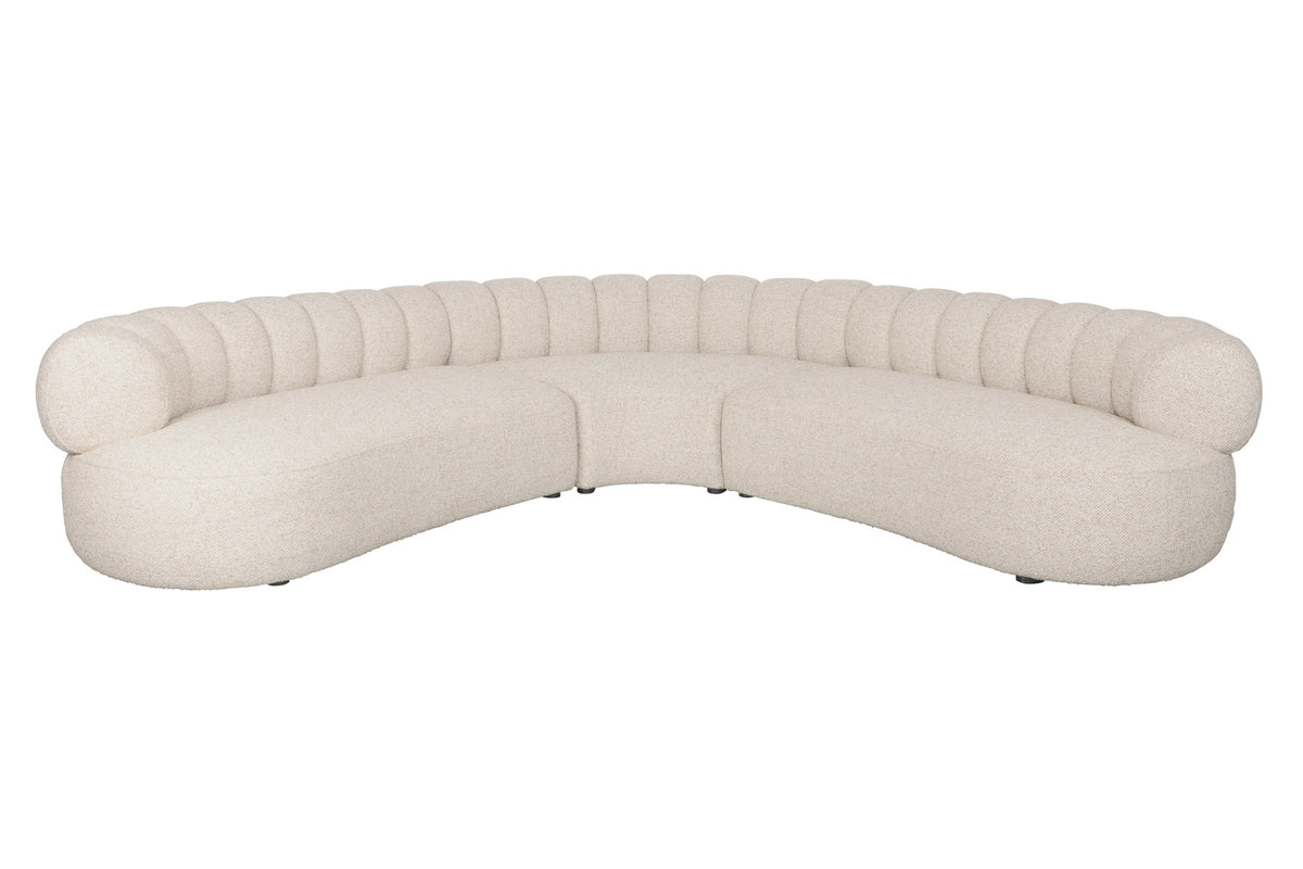 Sofa Duvane 7-Sitzer in Beige präsentiert im Onlineshop von KAQTU Design AG. Ecksofa ist von Dutchbone