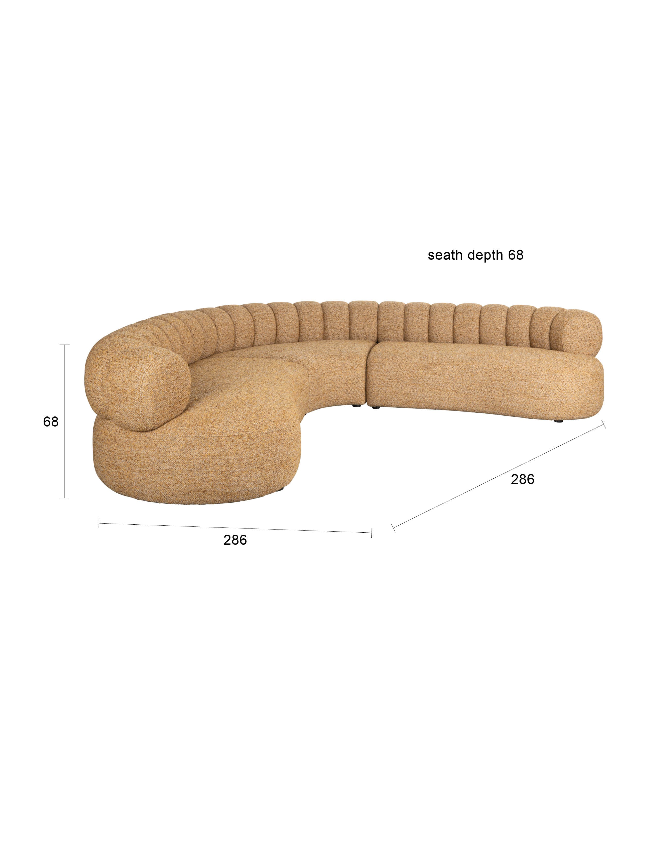 Sofa Duvane 7-Sitzer in Braun präsentiert im Onlineshop von KAQTU Design AG. 5er Sofa ist von Dutchbone