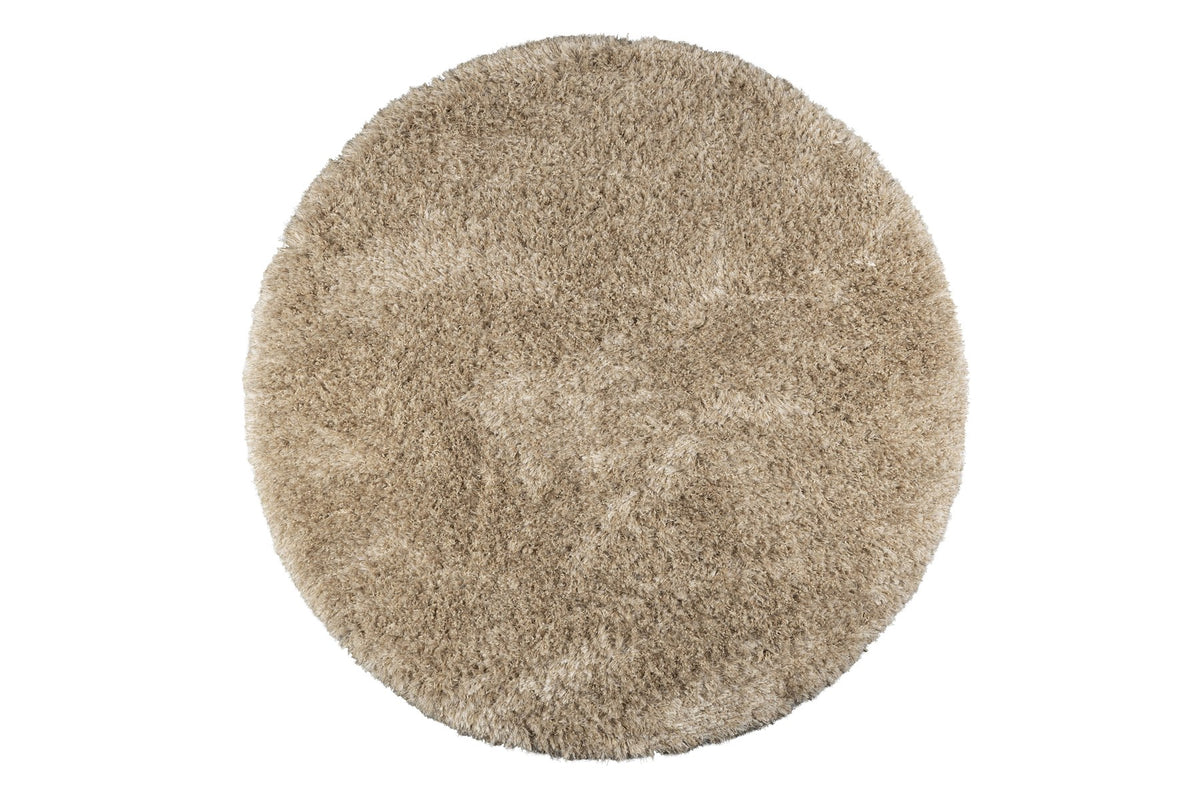 Weisser hochfloriger Teppich Carpet Hairy '200 von Dutchbone aus Wolle und Jute, quadratische Form, Grösse 200x200cm.