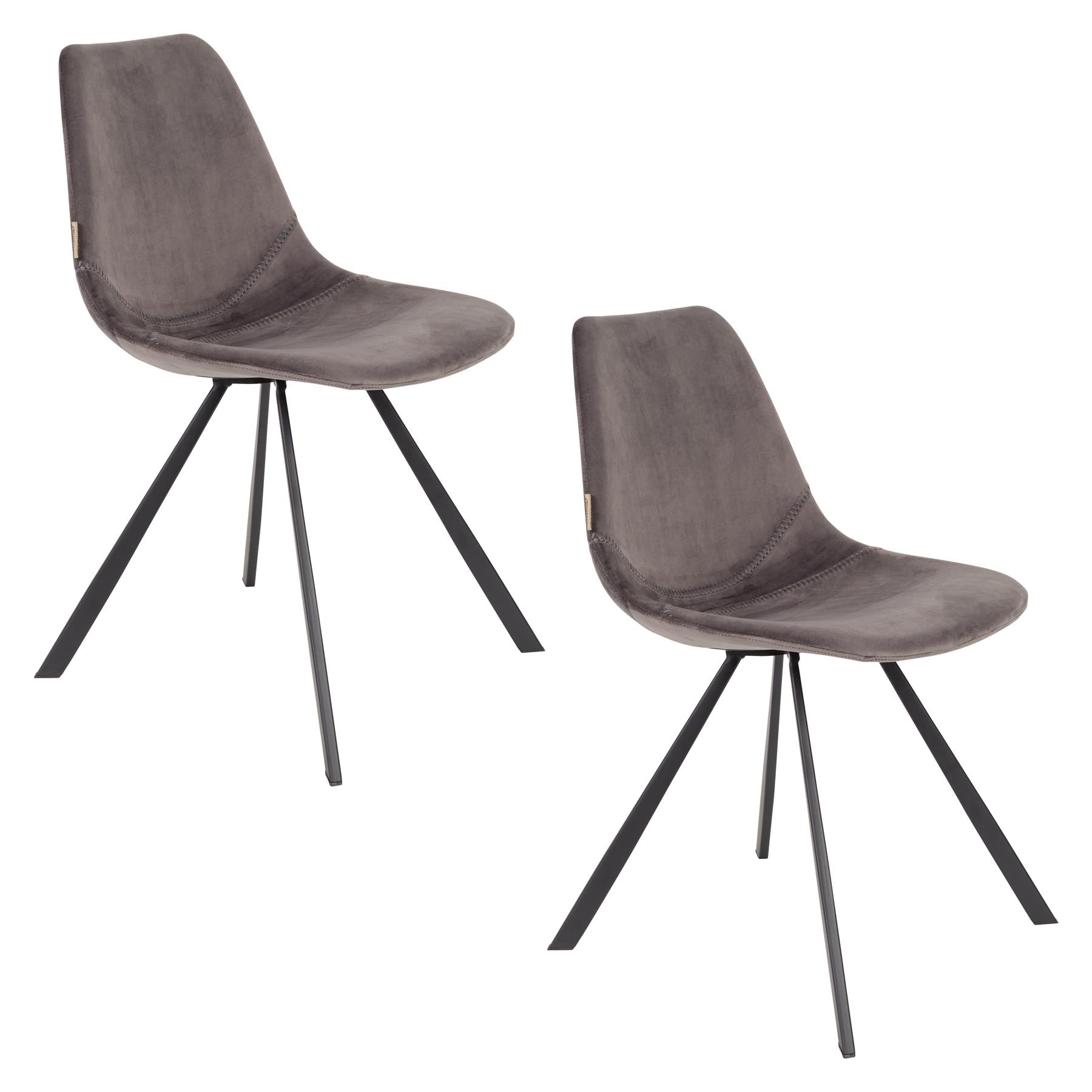 Stuhl Franky Velvet in Grau präsentiert im Onlineshop von KAQTU Design AG. Stuhl ist von Dutchbone