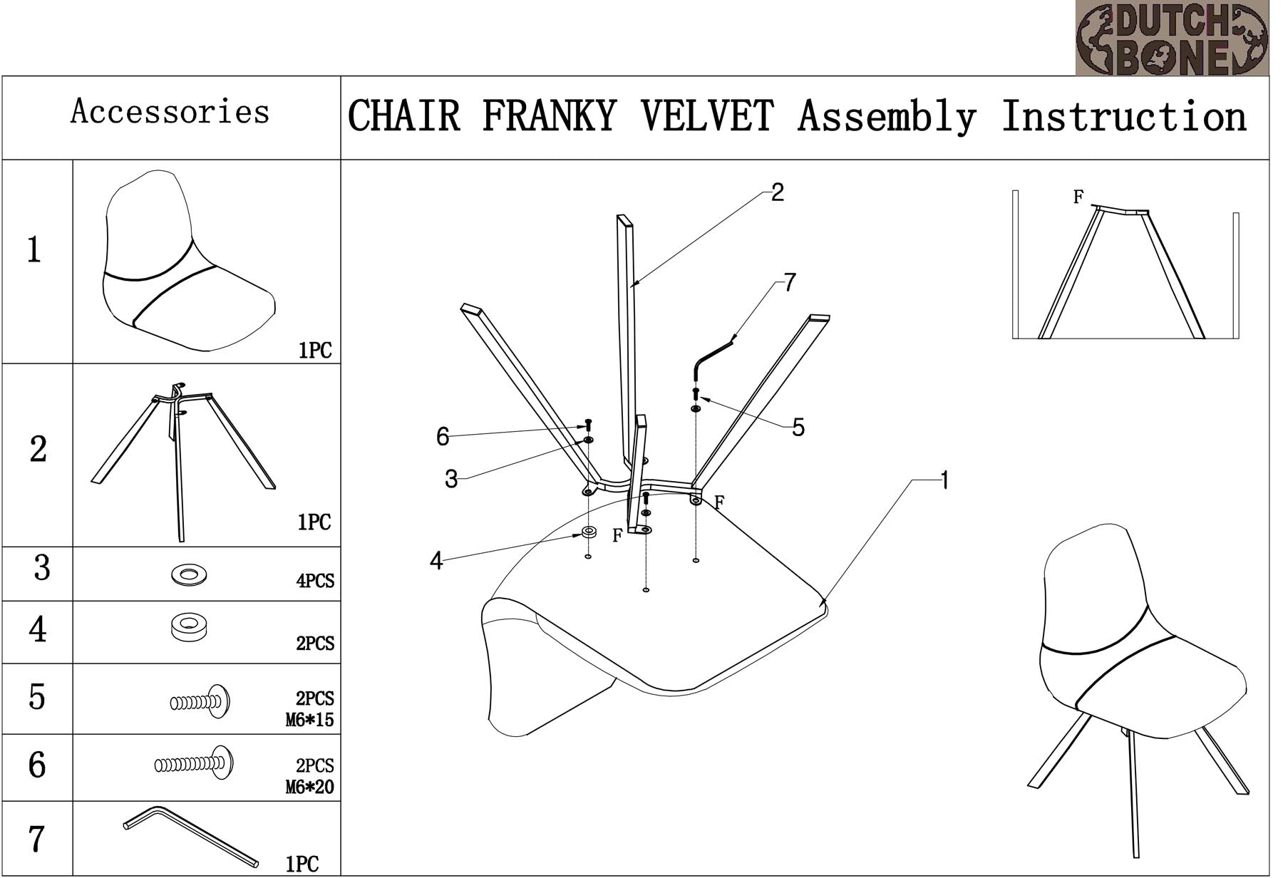 Stuhl Franky Velvet in Grau präsentiert im Onlineshop von KAQTU Design AG. Stuhl ist von Dutchbone
