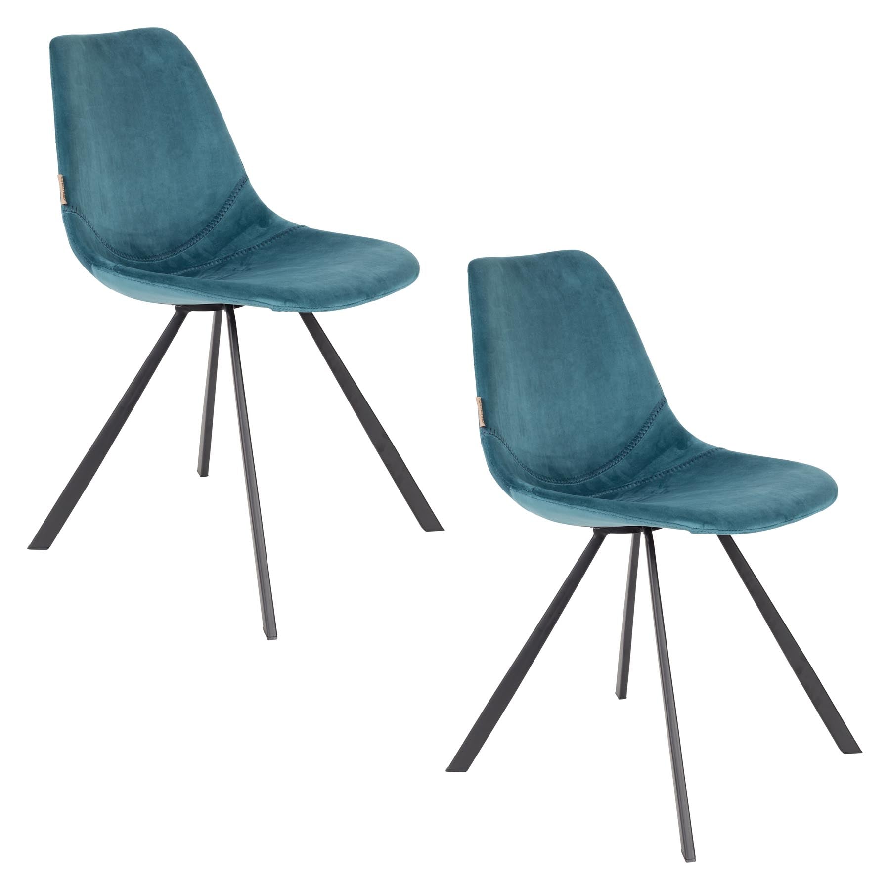 Stuhl Franky Velvet in Petrol präsentiert im Onlineshop von KAQTU Design AG. Stuhl ist von Dutchbone