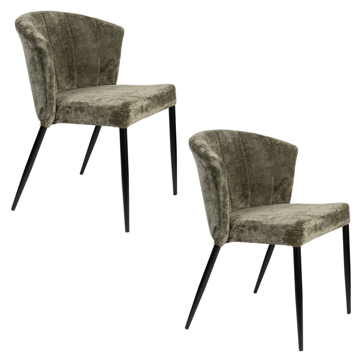 Stuhl Georgia Grün in Grün präsentiert im Onlineshop von KAQTU Design AG. Schalenstuhl ist von Dutchbone