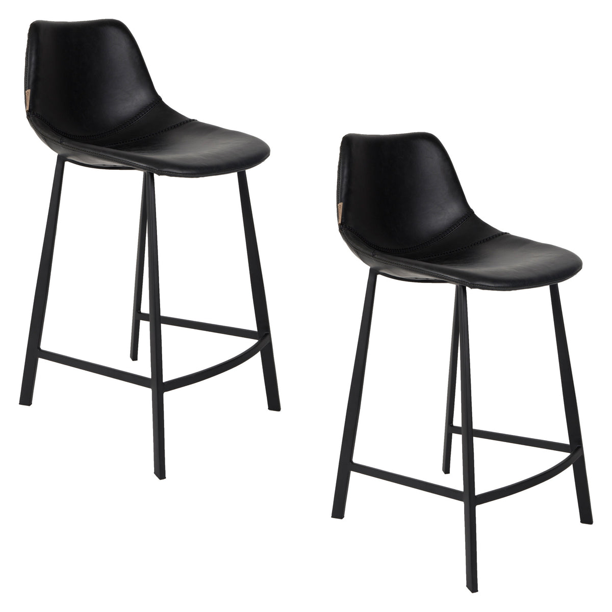 Barstuhl Franky in Schwarz / Kunstleder präsentiert im Onlineshop von KAQTU Design AG. Barstuhl ist von Dutchbone