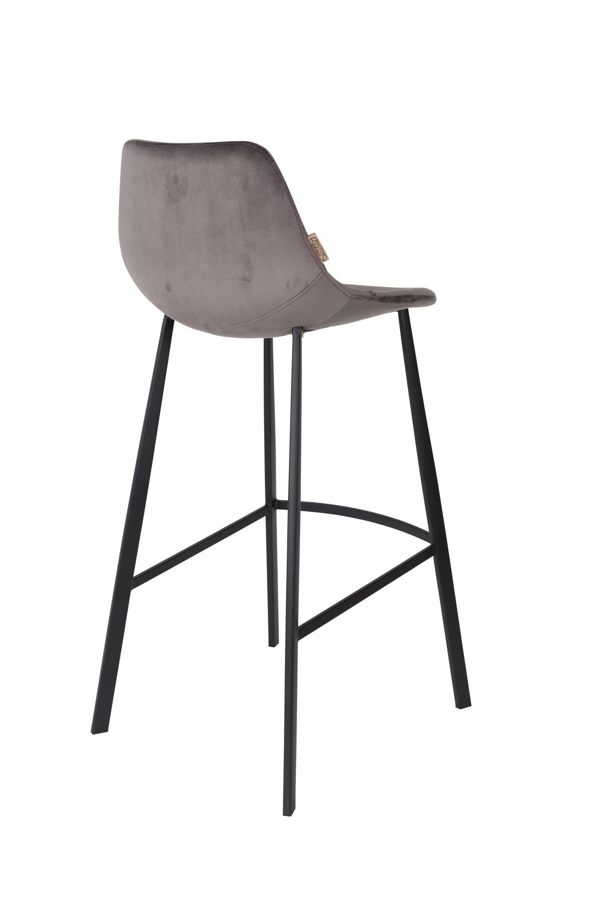 Barstuhl Franky Velvet in Grau präsentiert im Onlineshop von KAQTU Design AG. Barstuhl ist von Dutchbone