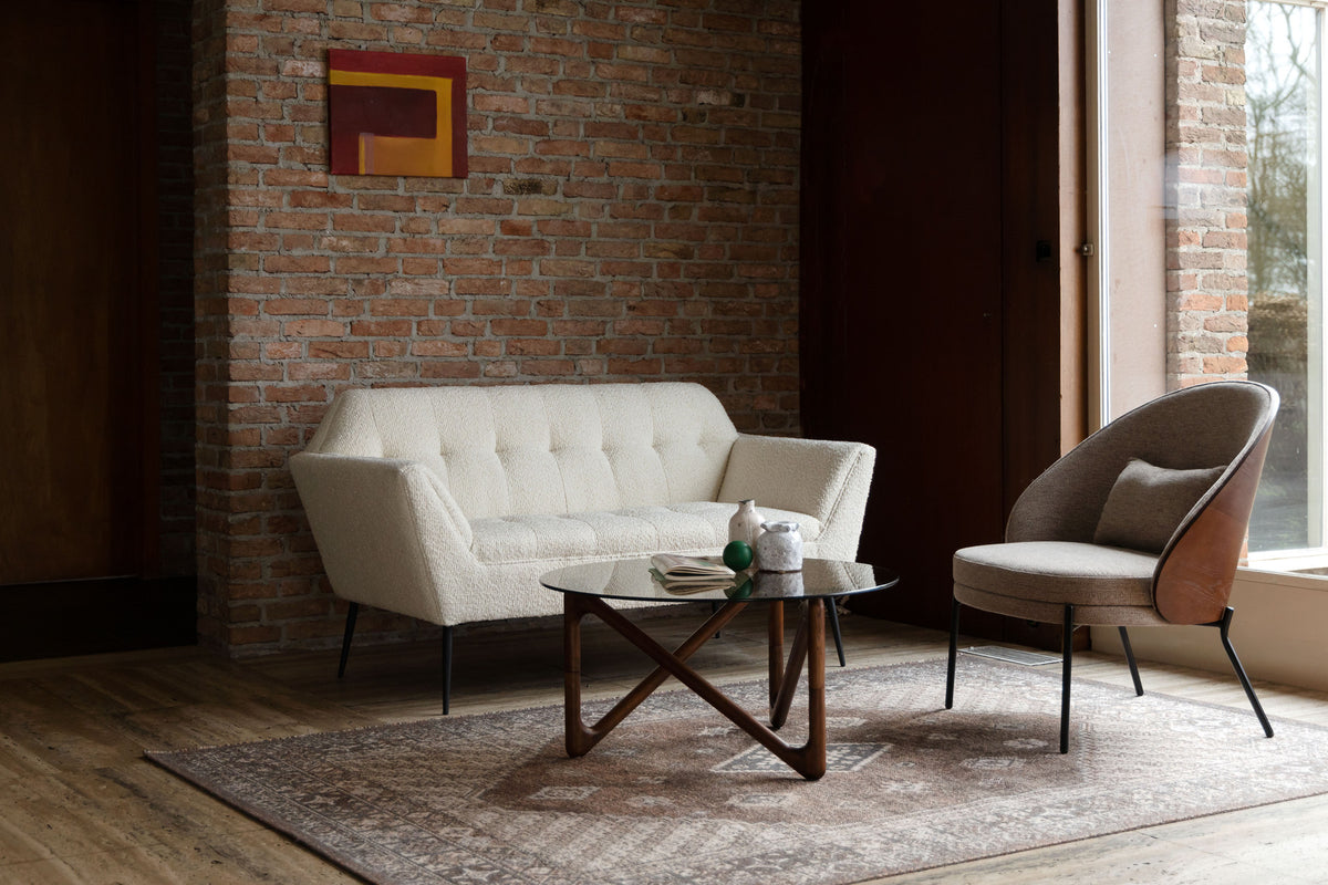 Kaffeetisch Naia in Dunkelgrau / Walnuss präsentiert im Onlineshop von KAQTU Design AG. Couchtisch ist von Dutchbone