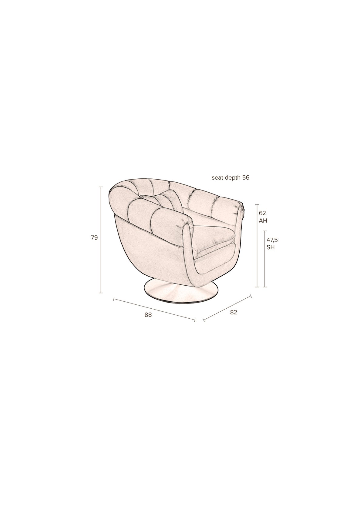Loungesessel Member in Olive präsentiert im Onlineshop von KAQTU Design AG. Sessel ist von Dutchbone