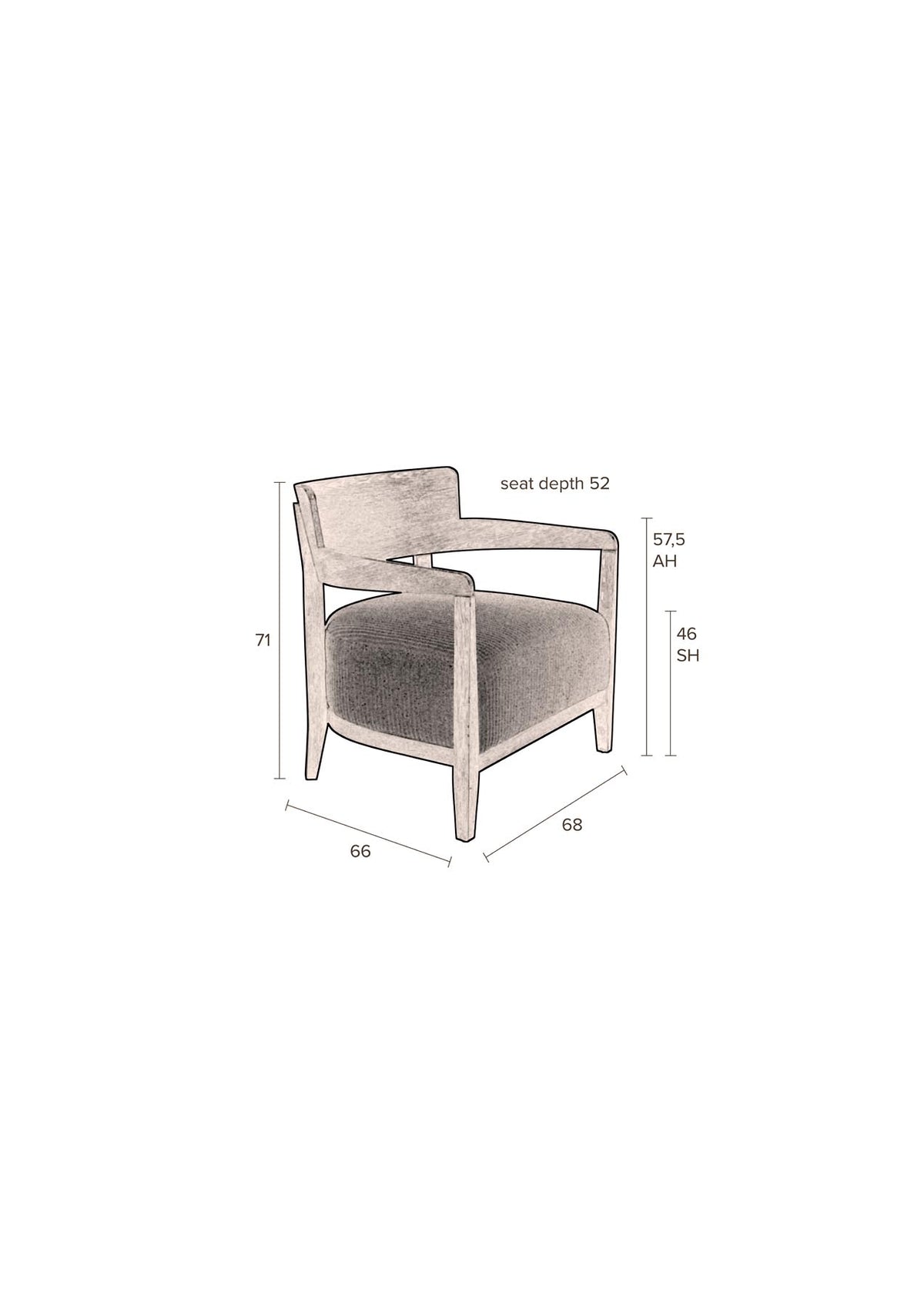 Loungesessel Duran in Grau präsentiert im Onlineshop von KAQTU Design AG. Sessel ist von Dutchbone