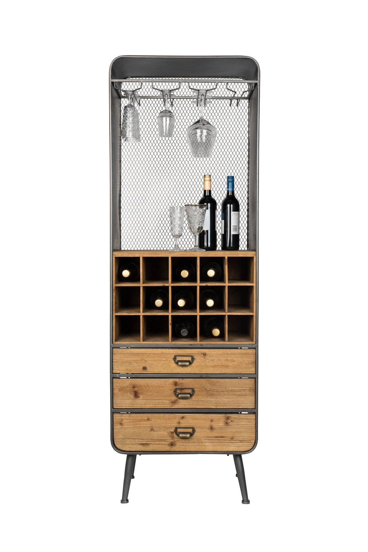 Cabinet Vino in Braun präsentiert im Onlineshop von KAQTU Design AG. Weinregal ist von Dutchbone