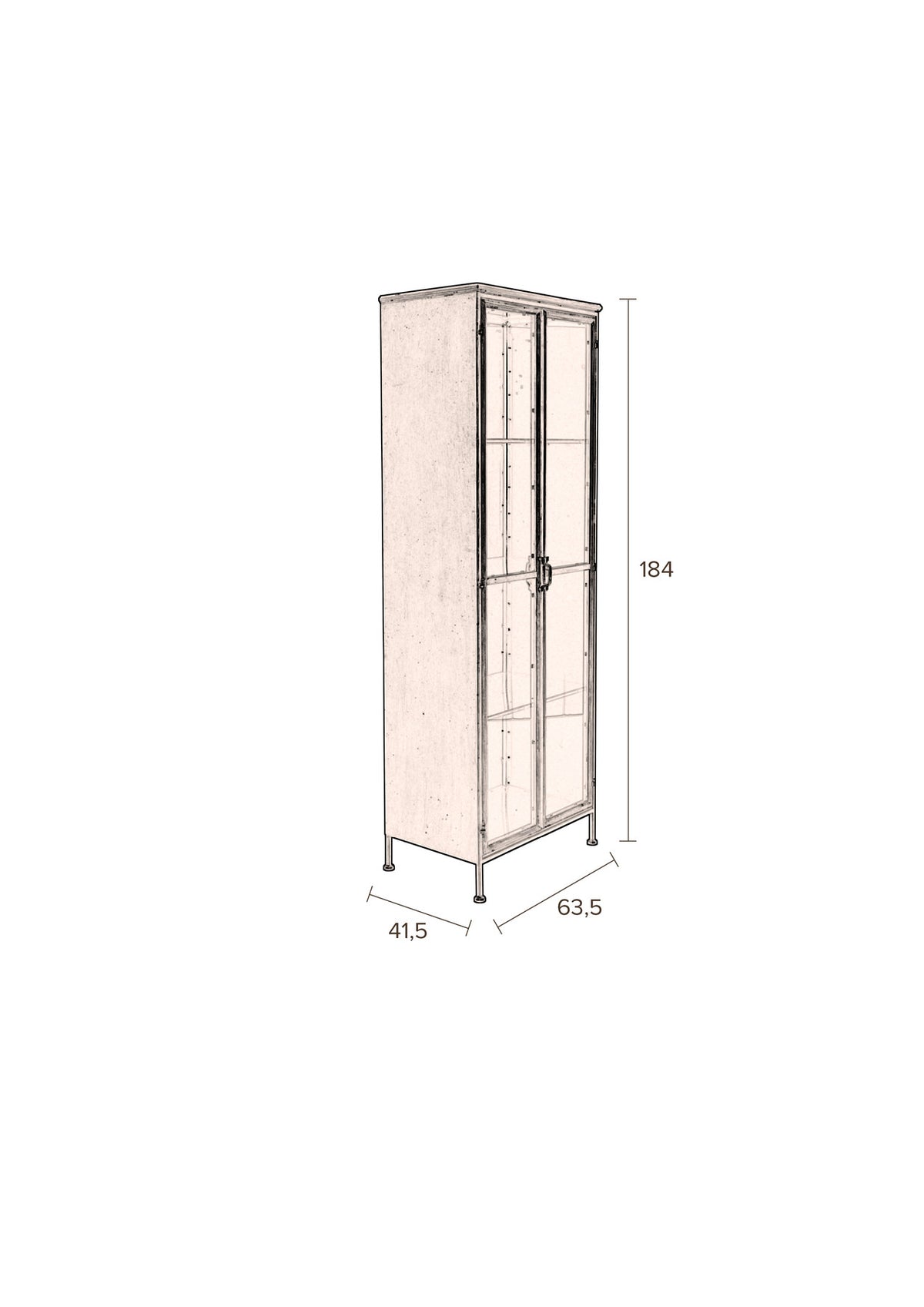 Cabinet Gertlush in Gold präsentiert im Onlineshop von KAQTU Design AG. Cabinet ist von Dutchbone