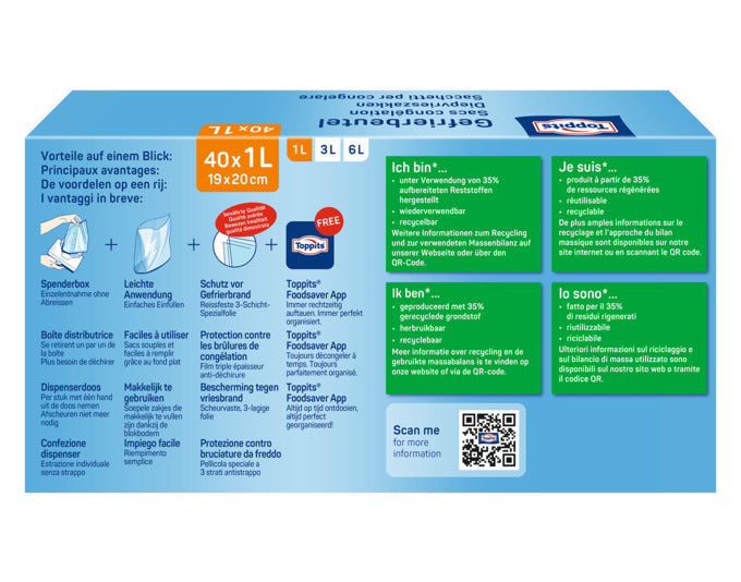 TOPPITS Gefrierbeutel 1 l in präsentiert im Onlineshop von KAQTU Design AG. Barzubehör ist von TOPPITS