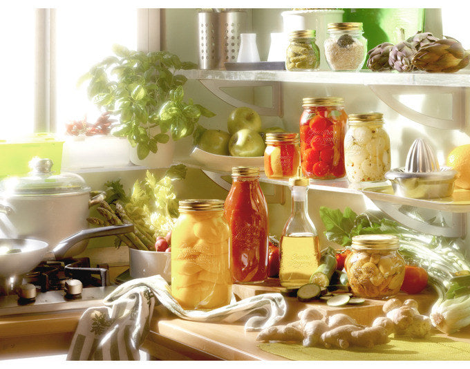 EINKOCHWELT Konservenglas Quattro Stagioni 700 ml in Transparent, Gold präsentiert im Onlineshop von KAQTU Design AG. Einmachgläser ist von EINKOCHWELT