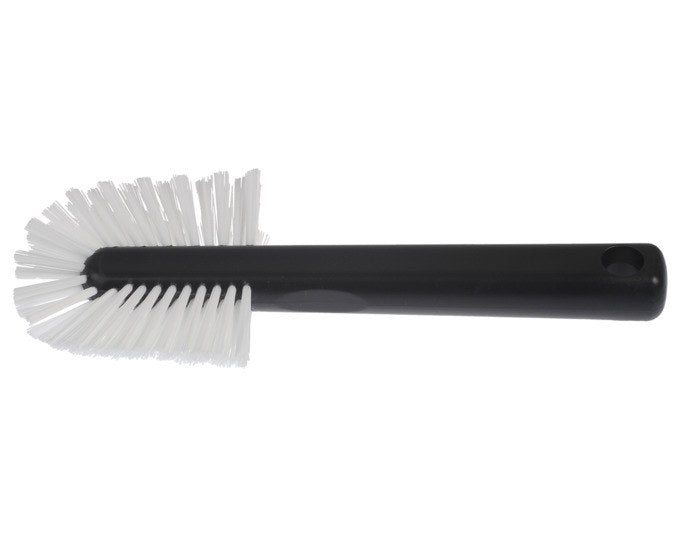 Fugenbürste in Anthrazit von EBNAT mit ergonomischem Griff, zwei unterschiedlich breiten Borstenreihen und kompakter Grösse von 23 cm.