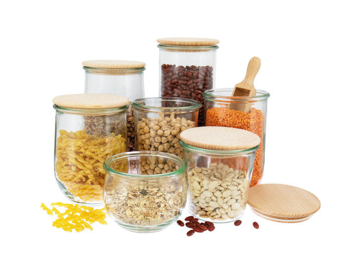 WECK Einmachglas Sturzform mit Holzdeckel und Schaufel250 ml ø 100 mm in Transparent, Natur, Braun präsentiert im Onlineshop von KAQTU Design AG. Einmachgläser ist von WECK