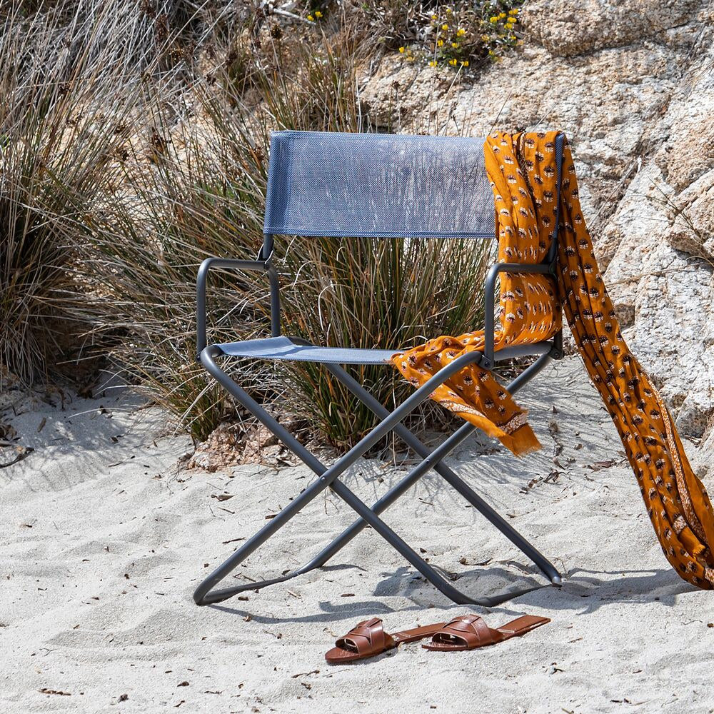 LAFUMA Klappsessel FGX XL ocean II Gestell titane in Ocean, Blau, Titane, Grau präsentiert im Onlineshop von KAQTU Design AG. Gartenstuhl mit Armlehnen ist von LAFUMA