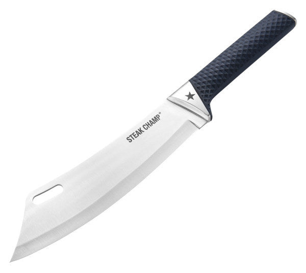 STEAK CHAMP Kochmesser BBQ Pro 22 cm TPE Softgrip in Silber, Schwarz präsentiert im Onlineshop von KAQTU Design AG. Kochmesser ist von STEAK CHAMP