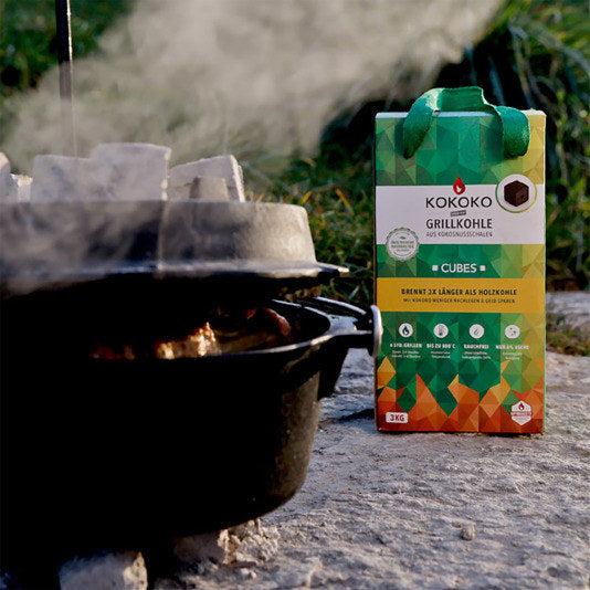 MCBRIKETT Grillkohle Kokoko Cubes 3 kg in Schwarz präsentiert im Onlineshop von KAQTU Design AG. Grillkohle ist von MCBRIKETT
