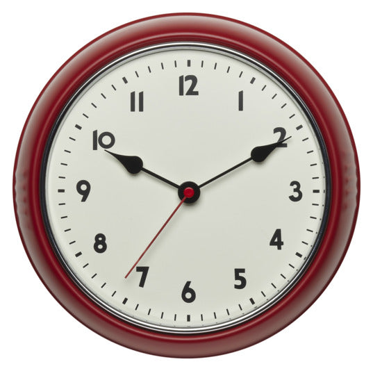 TFA Funk-Wanduhr Retro Look rot in präsentiert im Onlineshop von KAQTU Design AG. Wanduhr ist von TFA