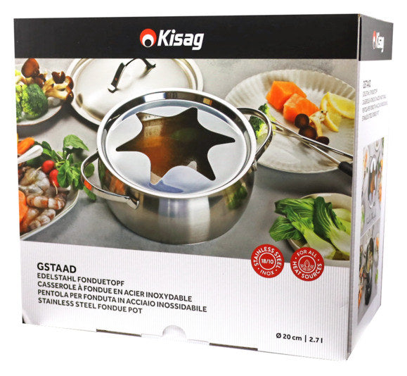 KISAG Bourguignonnetopf Gstaad ø 20 cm in Silber präsentiert im Onlineshop von KAQTU Design AG. Fondue Caquelon und Töpfe ist von KISAG