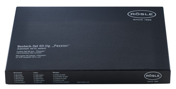 RÖSLE Besteckgarnitur Passion 60-teilig in Silber präsentiert im Onlineshop von KAQTU Design AG. Besteckset ist von RÖSLE