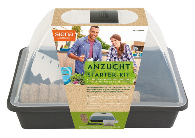 SIENA GARDEN Anzuchtstarterkit 24-teilig 29x19x19 cm in Anthrazit, Grau präsentiert im Onlineshop von KAQTU Design AG. Anzuchttopf ist von SIENA GARDEN