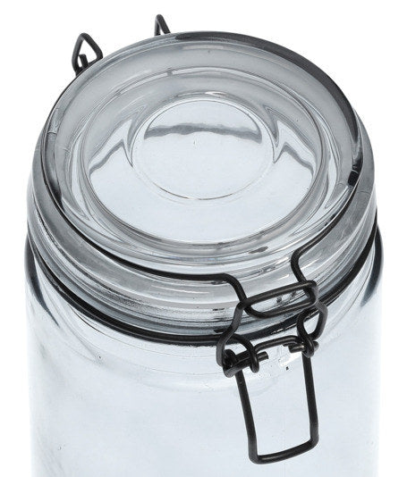 ZELLER PRESENT Vorratsglas mit Bügelverschluss 500 ml grau in Transparent, Grau präsentiert im Onlineshop von KAQTU Design AG. Vorratsbehälter ist von ZELLER PRESENT