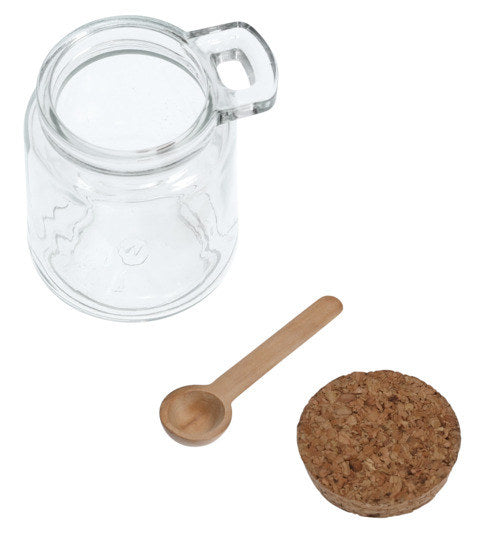 ZELLER PRESENT Vorratsglas mit Löffel und Korkdeckel 250 ml in Transparent, Natur, Braun präsentiert im Onlineshop von KAQTU Design AG. Vorratsbehälter ist von ZELLER PRESENT