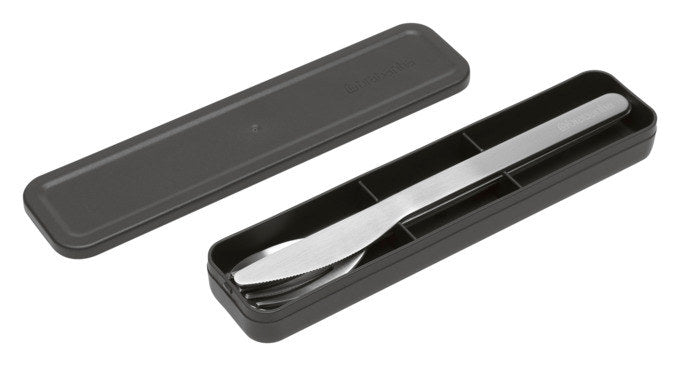 BRABANTIA Besteck Set Make & Take 3-teilig in Dark grey, Grau, Stahlgrau präsentiert im Onlineshop von KAQTU Design AG. Besteckset ist von BRABANTIA