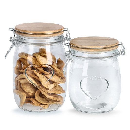 ZELLER Vorratsglas Heart 750 ml in Transparent, Natur, Braun präsentiert im Onlineshop von KAQTU Design AG. Vorratsbehälter ist von ZELLER PRESENT