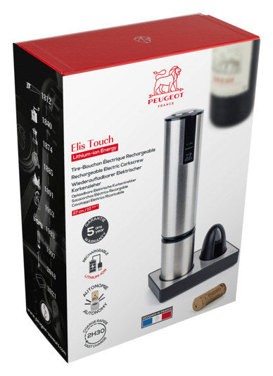 PEUGEOT Korkenzieher Elis Touch elektrisch wiederaufladbar in Silber, Schwarz präsentiert im Onlineshop von KAQTU Design AG. Flaschenöffner ist von PEUGEOT