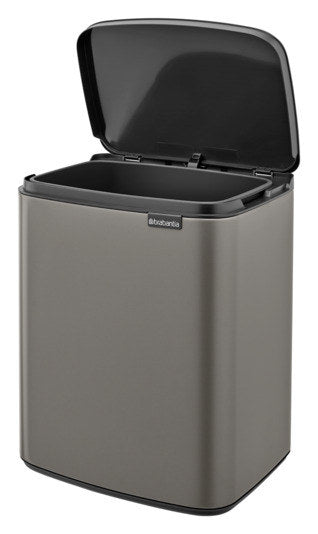 BRABANTIA Abfallbehälter Bo platinum 12 l in Platinum, Grau präsentiert im Onlineshop von KAQTU Design AG. Mülleimer ist von BRABANTIA
