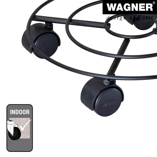 WAGNER Rolluntersetzer ø 300 mm Stahl schwarz matt GH0943 in Matt schwarz präsentiert im Onlineshop von KAQTU Design AG. Pflanzenroller ist von WAGNER