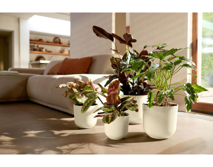 ELHO Pflanzengefäss Jazz rund ø 35 cm seidenweiss in Seidenweiss, Weiss präsentiert im Onlineshop von KAQTU Design AG. Übertopf ist von ELHO