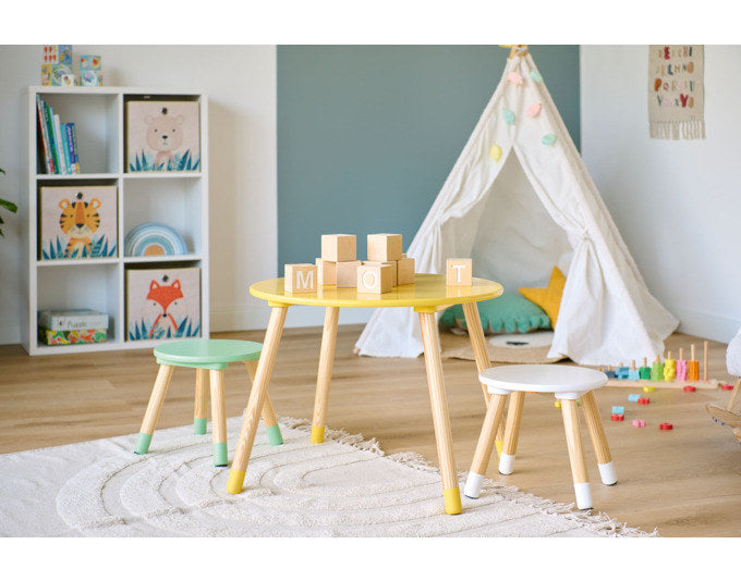 ZELLER Sitzgarnitur für Kinder 3-teilig bunt in Weiss, Türkis, Blau, Gelb, Natur, Braun präsentiert im Onlineshop von KAQTU Design AG. Objekte Kids ist von ZELLER PRESENT