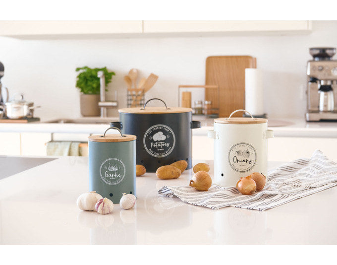 ZELLER Vorratsdose Garlic mit Bambusdeckel grün ø 11.3x14.3-17 cm in Grün präsentiert im Onlineshop von KAQTU Design AG. Vorratsbehälter ist von ZELLER PRESENT