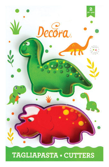 DECORA Ausstecher 2er Dino auf Karte in Grün, Violett präsentiert im Onlineshop von KAQTU Design AG. Ausstecher ist von DECORA