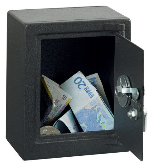 Sparbüchse My first Safe mit Einwurfschlitz und Zahlenschloss 135x110x80 mm anthrazit in Schwarz präsentiert im Onlineshop von KAQTU Design AG. Bürozubehör ist von RIEFFEL