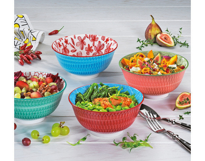 CILIO Bowl Amici Rauten blau Porzellan 500 ml ø 15.5x7 cm in Dekoriert präsentiert im Onlineshop von KAQTU Design AG. Schale ist von CILIO