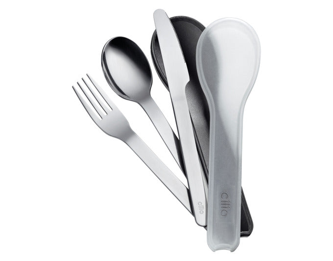 CILIO Besteckset Gita 3-teilig in Dose Edelstahl poliert in präsentiert im Onlineshop von KAQTU Design AG. Besteck ist von CILIO