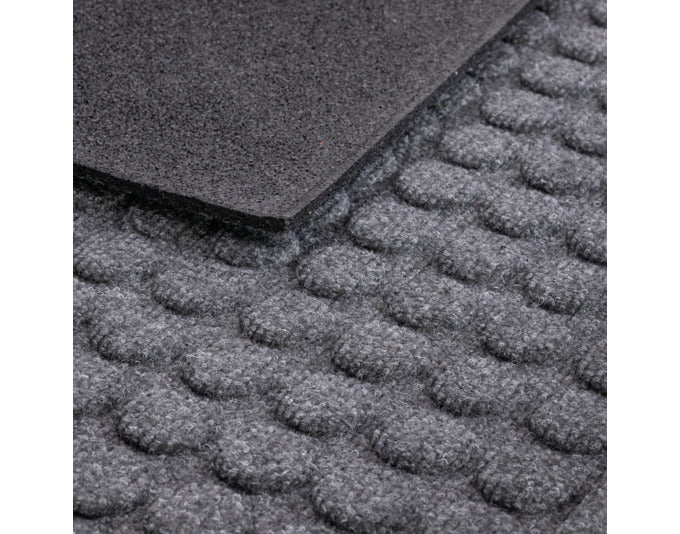 Graue MULTY HOME Fussmatte Contours Rounds in der Größe 50x80 cm, ideal für Eingangsbereiche und als stilvolle Fußmatte.