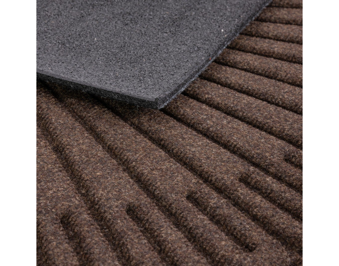 Braune MULTY HOME Fussmatte Contours Halfmoon in der Größe 60x90 cm, ideal für Eingangsbereiche und als stilvolle Fußmatte.
