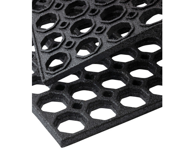 Schwarze MULTY HOME Fussmatte im Honey Comb Design, 45x75 cm, ideal für Eingangsbereiche und als stilvolle Fußmatte.