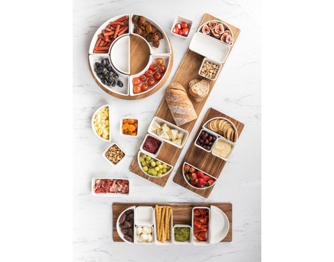 LADELLE Schalenset Alto Serve & Share 6-teilig 42.5x21x7 cm in Weiss, Natur, Braun präsentiert im Onlineshop von KAQTU Design AG. Aperoschalen ist von LADELLE