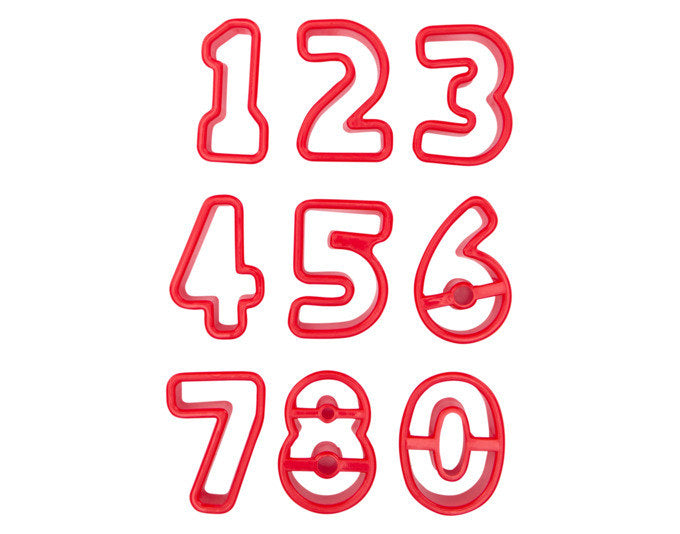 STÄDTER Ausstecher Set Zahlen 9-teilig 3.5–4 cm rot in Rot präsentiert im Onlineshop von KAQTU Design AG. Ausstecher ist von STÄDTER