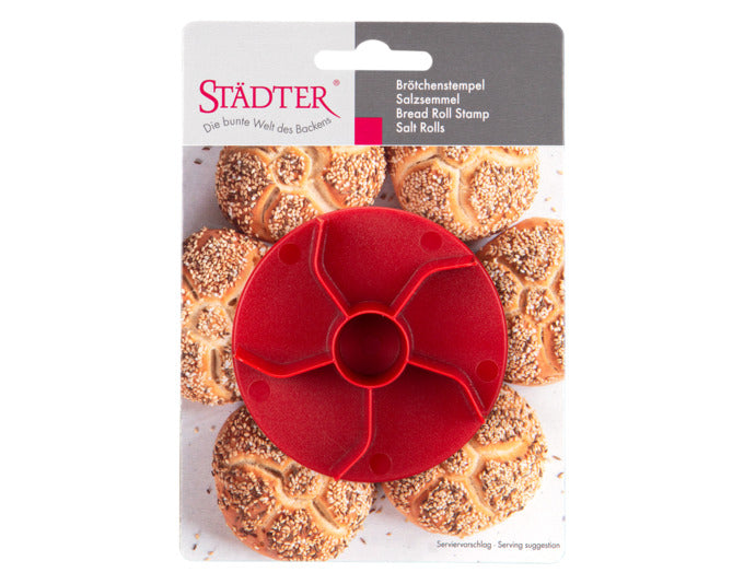 STÄDTER Brötchenstempel Salzsemmel ø 7.5x2 cm rot in präsentiert im Onlineshop von KAQTU Design AG. Küchenhelfer ist von STÄDTER