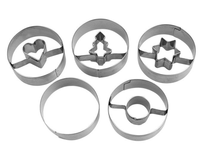 STÄDTER Linzer-Ausstecher Set Spitzbub ø 4x1.5 cm glatt 5-teilig in Silber präsentiert im Onlineshop von KAQTU Design AG. Ausstecher ist von STÄDTER
