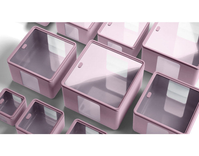 BLIM PLUS Vorratsdose Quadro S mauve 13.3x13.3x10 cm PEEK BOX Collection in Mauve, Violett präsentiert im Onlineshop von KAQTU Design AG. Vorratsbehälter ist von BLIMPLUS