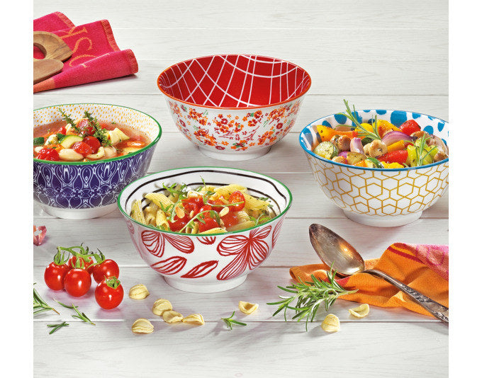 CILIO Bowl Amici Waben Porzellan 850 ml ø 18x8 cm in Dekoriert präsentiert im Onlineshop von KAQTU Design AG. Schale ist von CILIO
