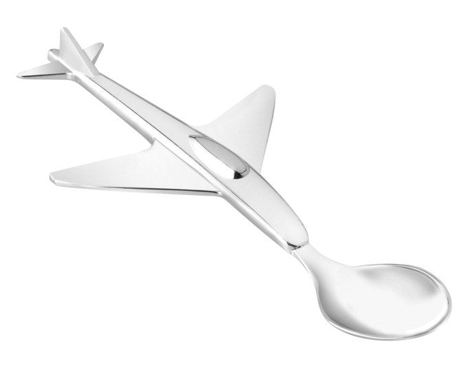 ZILVERSTAD Kinderlöffel Flugzeug versibert in Silber präsentiert im Onlineshop von KAQTU Design AG. Kinderbesteck ist von ZILVERSTAD