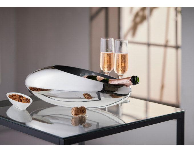 PHILIPPI Champagnerkühler und Tulpenvase Cocoon Inox 42x15x14 cm in Chrom, Silber präsentiert im Onlineshop von KAQTU Design AG. Flaschenkühler ist von PHILIPPI